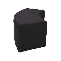 Banquette arrondie vinyle noir 50 x 150 H 40 cm