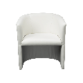 Fauteuil club Sim blanc 69 x 64 cm H 76 cm