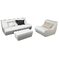 Fauteuil Lounge Pool blanc 76 x 90 cm H 68 cm