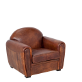 Fauteuil Club cuir marron 83 x 100 cm H 97 cm
