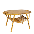 Table basse en rotin vintage