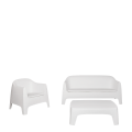 Fauteuil Lalisse blanc 84 x 122 cm H 89 cm