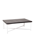 Table basse croisée blanche plateau noir 64 x 101 cm H 35 cm