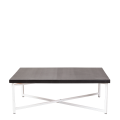 Table basse croisée blanche plateau noir 64 x 101 cm H 35 cm