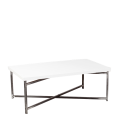 Table basse croisée acier avec plateau 64 x 101 cm H 35 cm