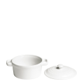 Cocotte individuelle blanche mat avec couvercle Ø 10 cm 25 cl
