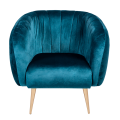 Fauteuil Juliette bleu vert 78 x 84 cm H 85 cm