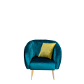 Fauteuil Juliette bleu vert 78 x 84 cm H 85 cm