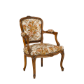 Fauteuil bohème motifs floraux vintage