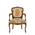 Fauteuil bohème motifs floraux vintage
