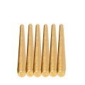 Lot de 6 bougies brossées or H 25 cm