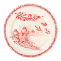 Grande assiette Vintage rouge rose