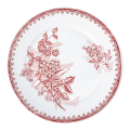 Grande assiette Vintage rouge rose