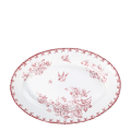 Plat ovale Vintage rouge rose