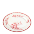 Plat ovale Vintage rouge rose