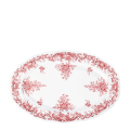 Plat ovale Vintage rouge rose