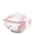 Soupière Vintage rouge rose