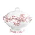 Soupière Vintage rouge rose