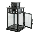 Lanterne acier noir 15 x 15 cm H 28 cm