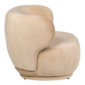 Fauteuil velours Elton taupe 78 x 90 cm H 70 cm