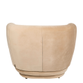 Fauteuil velours Elton taupe 78 x 90 cm H 70 cm