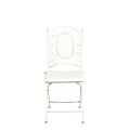 Chaise Chantilly vintage blanche en fer forgé avec coussin écru