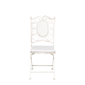 Chaise Chantilly blanche en fer forgé avec coussin