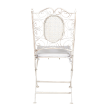 Chaise Chantilly blanche en fer forgé avec coussin