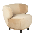 Fauteuil velours Elton taupe avec réhausse 78 x 90 cm H 80 cm