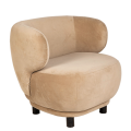 Fauteuil velours Elton taupe avec réhausse 78 x 90 cm H 80 cm