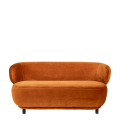 Canapé velours Elton terracotta avec réhausse 78 x 170 cm H 80 cm