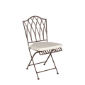 Chaise Florence en fer forgé avec coussin crème