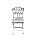 Chaise Florence en fer forgé avec coussin crème