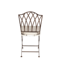 Chaise Florence en fer forgé avec coussin crème