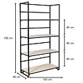 Etagère noire et blanche 40 x 100 cm H 180 cm