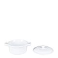 Cocotte individuelle blanche brillante avec couvercle Ø10 cm 25cl