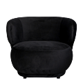 Fauteuil Elton velours noir M1 78 x 90 cm H 70 cm