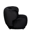 Fauteuil Elton velours noir M1 78 x 90 cm H 70 cm