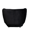Fauteuil Elton velours noir M1 78 x 90 cm H 70 cm