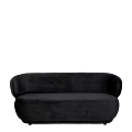 Canapé Elton velours noir M1 78 x 170 cm H 70 cm