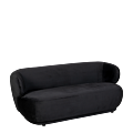 Canapé Elton velours noir M1 78 x 170 cm H 70 cm