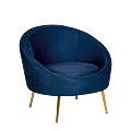 Fauteuil Sofia velours bleu nuit M1 92 x 82 cm H 78 cm
