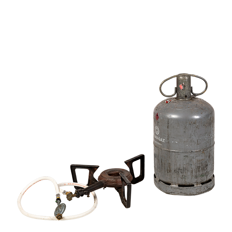 Réchaud gaz avec bouteille et détendeur