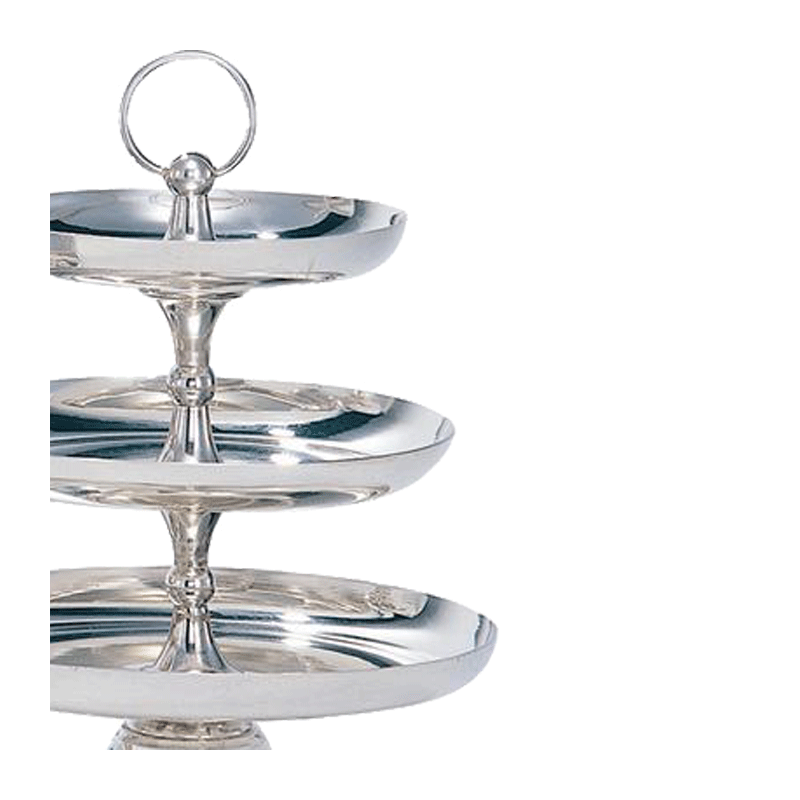 Coupe 3 étages argent H 47 cm, plateaux Ø 35, 30 et 26 cm