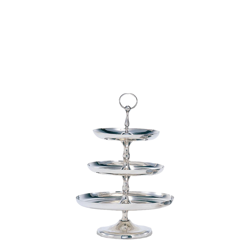 Coupe 3 étages argent H 68 cm, plateaux Ø 45, 35 et 28 cm