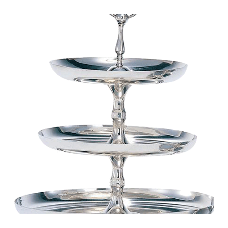 Coupe 3 étages argent H 68 cm, plateaux Ø 45, 35 et 28 cm