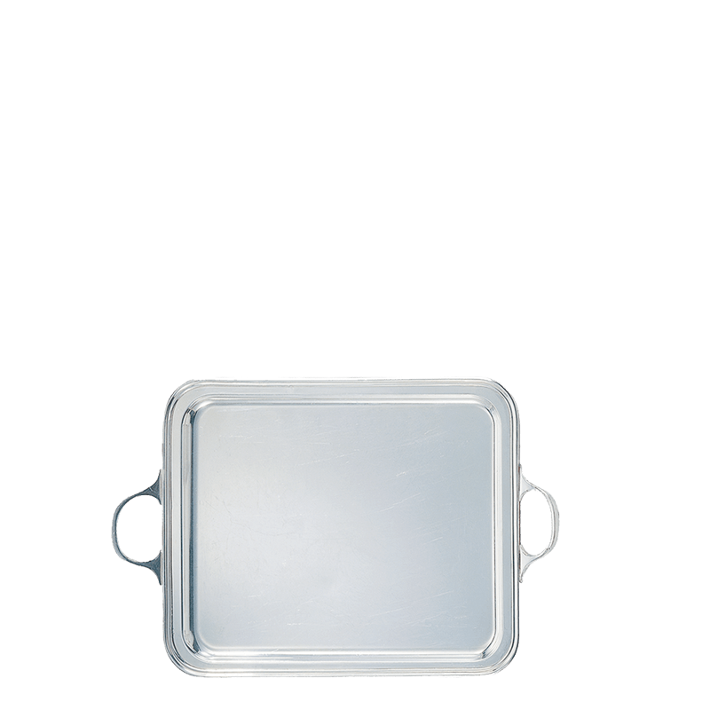 Plateau à anses argent 40 x 51 cm