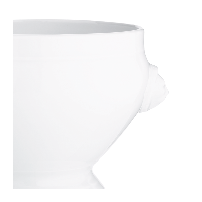 Soupière blanche tête de lion Ø 20 cm H 15 cm 280 cl