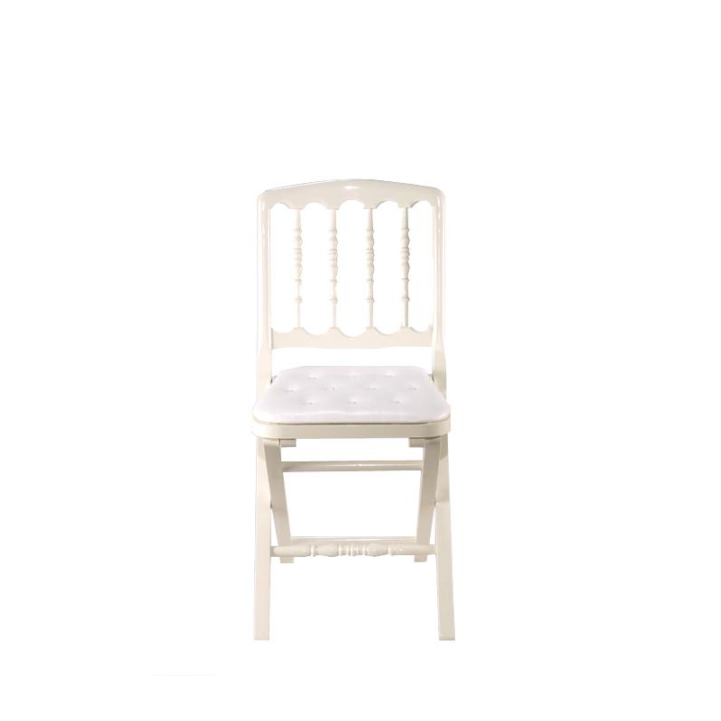 Chaise Napoléon III blanche pliante