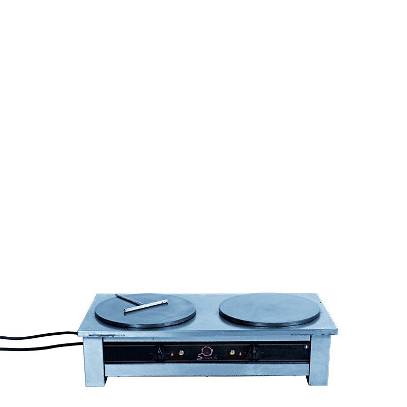 Crêpière double électrique 220 v + 1 râteau à crêpe